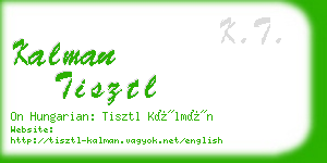 kalman tisztl business card